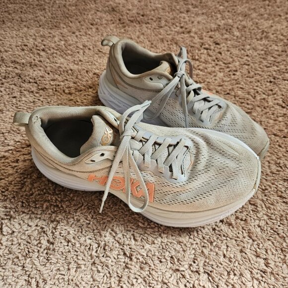 Hoka One One Bondi 8 Women's 7.5 B Shoes Gray Running Gym Sneakers 1127952 HMLR - Picture 2 of 10